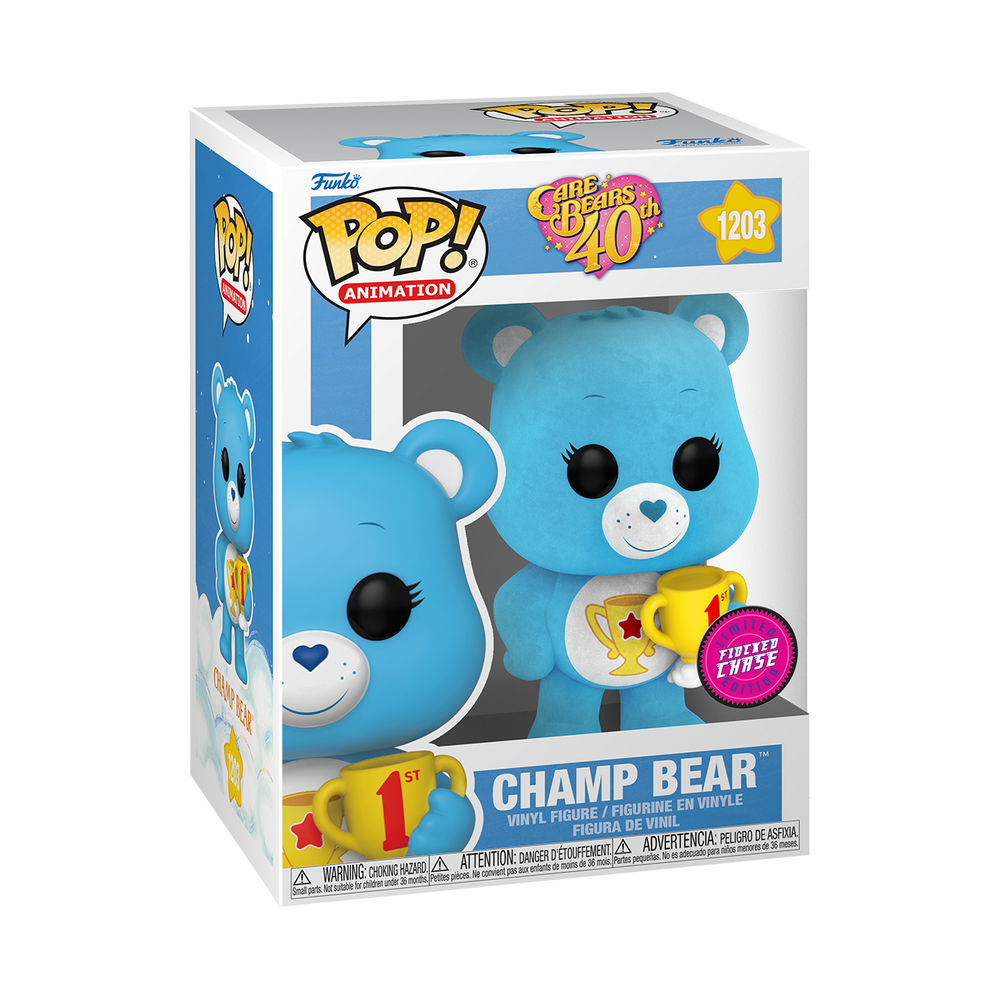 Funko Pop! Animation: Care Bear 40th Anniversary - Champ Bear Flocked Chase