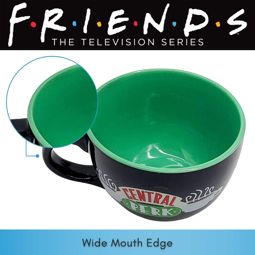 Friends Central Perk Logo Ceramic Soup Mug Coffee Mug 24 Oz Black