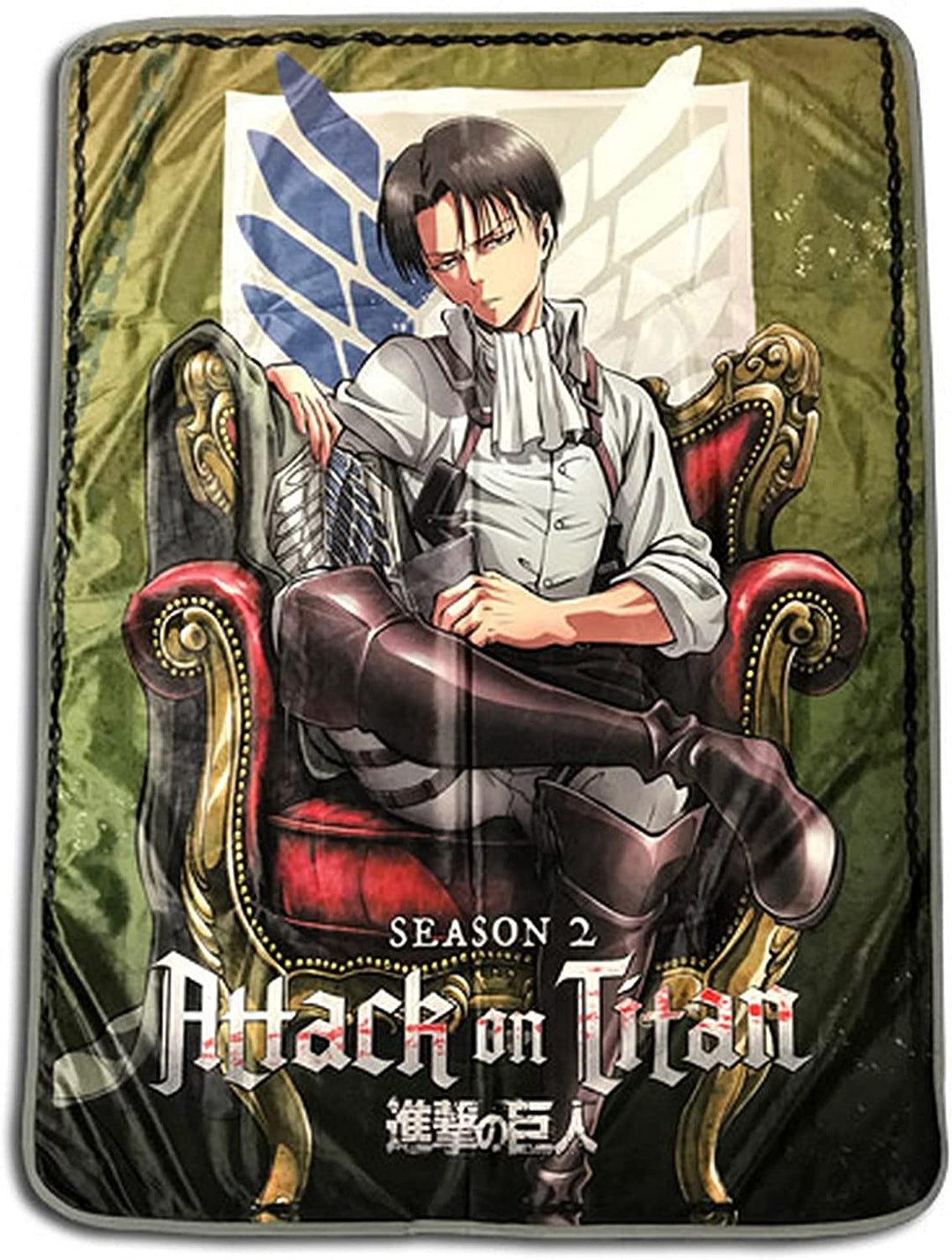 Attack On Titan Season 2 Levi Fleece Throw Blanket 45in. By 60in.