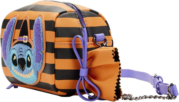 Loungefly Disney Lilo and Stitch Striped Halloween Candy Wrapper Crossbody Bag Purse