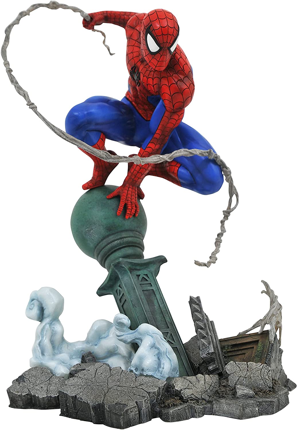 Blue & Red Marvel Spiderman Avengers Figurine: Cast Metal Collectable Statue