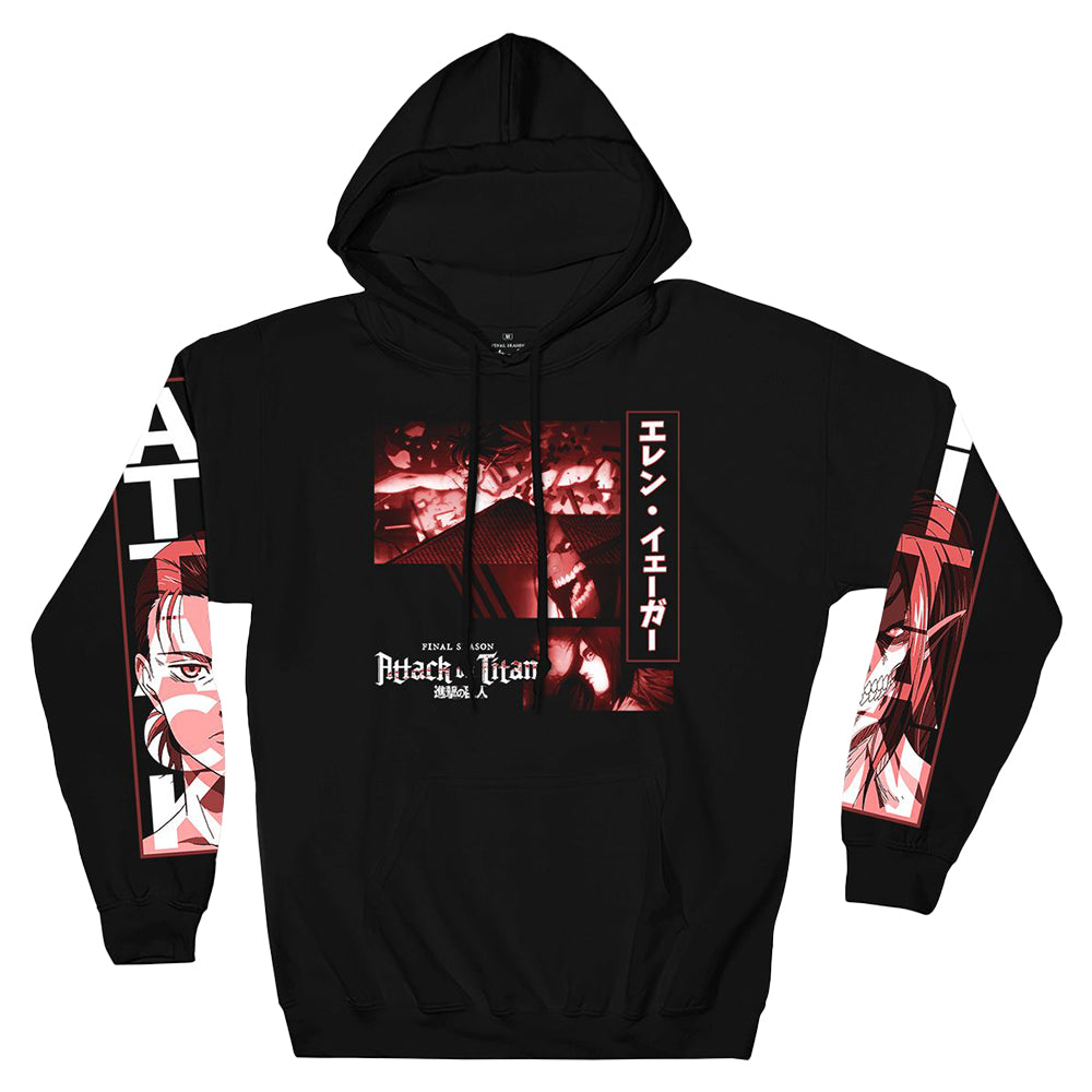 Attack On Titan Final Season Eren Yeager Titan Collage Licensed Adult Hoodie