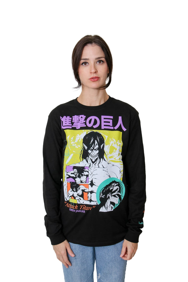 Attack On Titan Eren Jaeger Attack Titan Officially Licensed Adult Long Sleeve T-Shirt