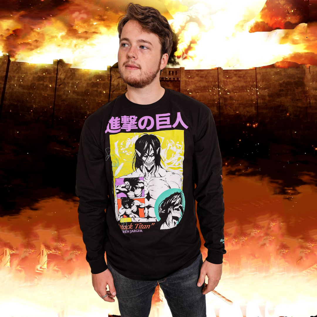 Attack On Titan Eren Jaeger Attack Titan Officially Licensed Adult Long Sleeve T-Shirt