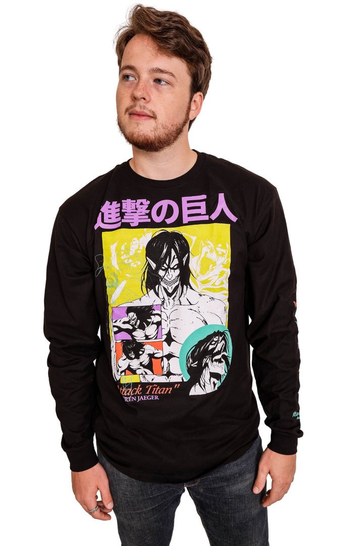 Attack On Titan Eren Jaeger Attack Titan Officially Licensed Adult Long Sleeve T-Shirt