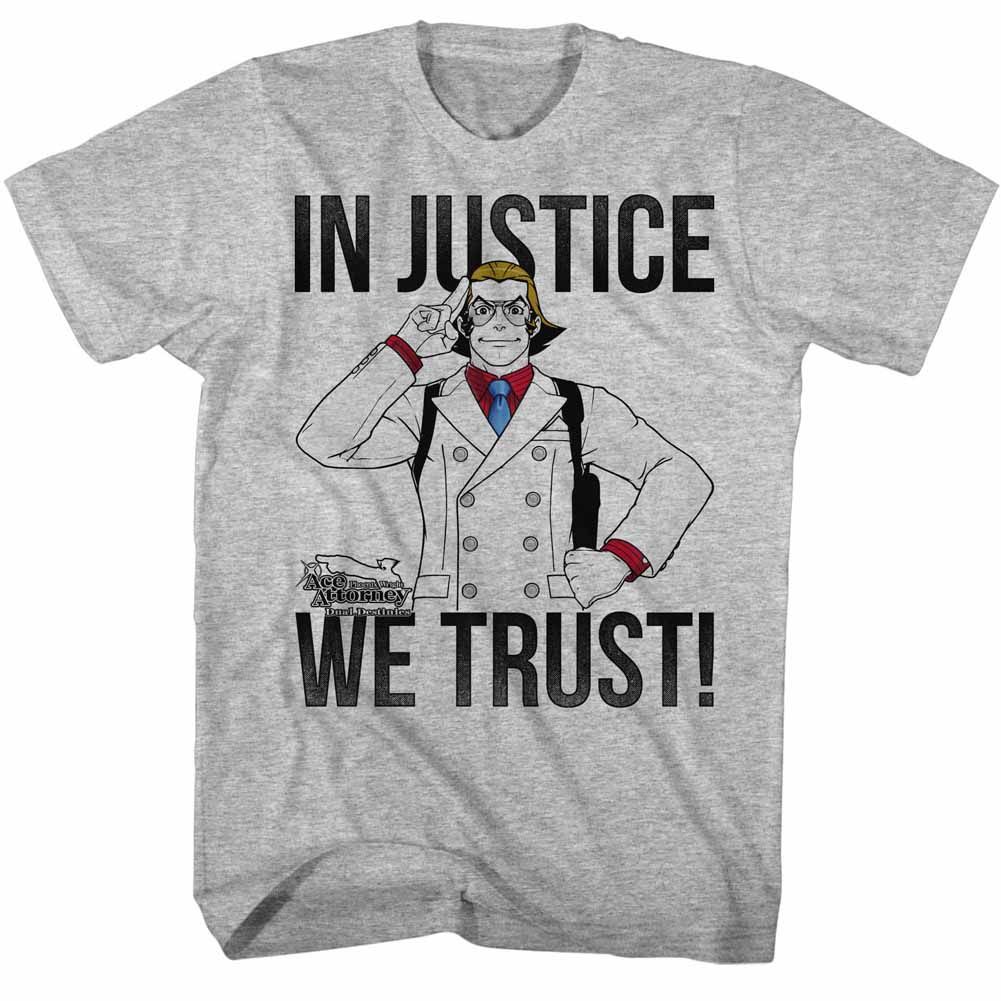 Ace Attorney - In Justice We Trust - Short Sleeve - Heather - Adult - T-Shirt