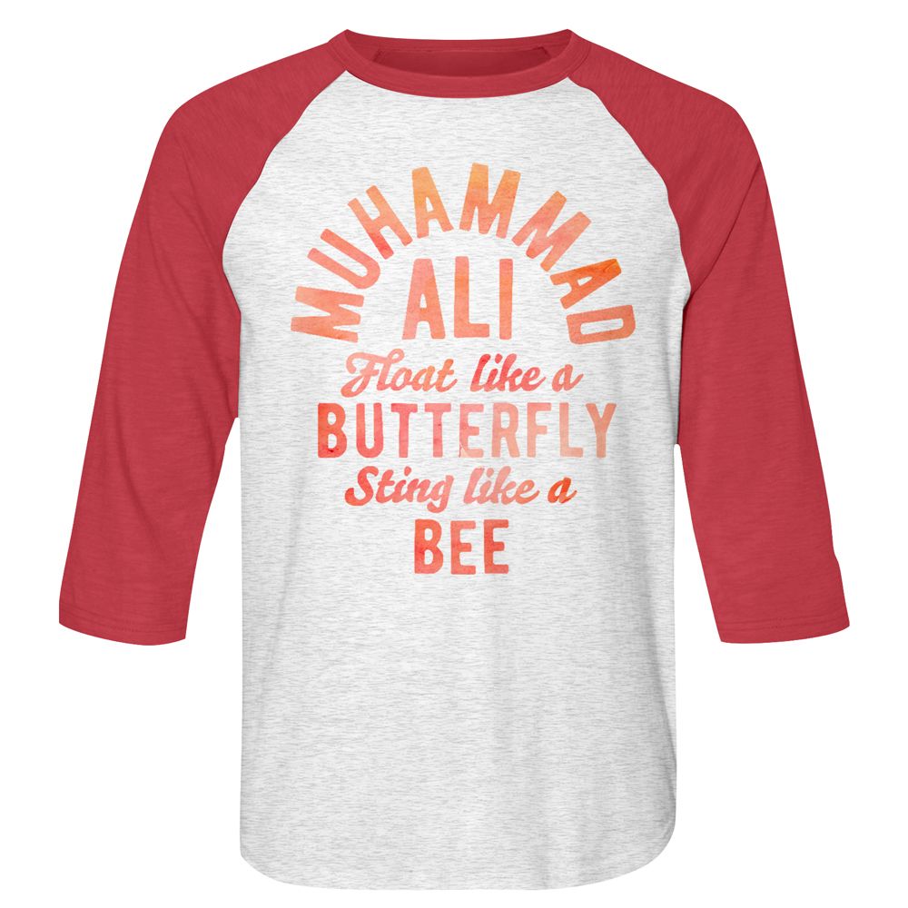 Muhammad Ali - Butterfly & Bee - 3/4 Sleeve - Heather - Adult - Raglan Shirt