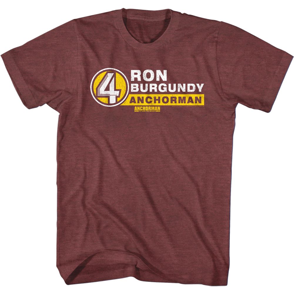 Anchorman - R. Burgundy Name Tag - Short Sleeve - Heather - Adult - T-Shirt