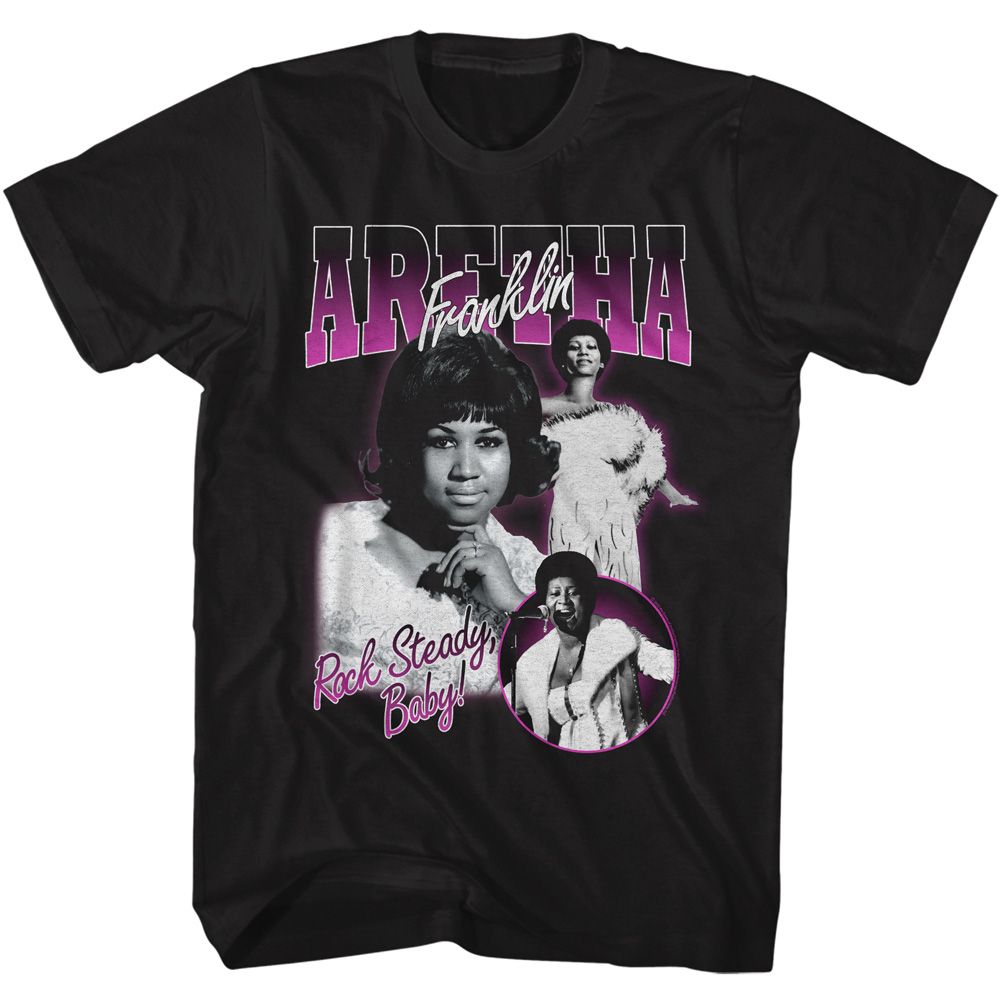 Aretha - Rock Steady Baby Collage - Short Sleeve - Adult - T-Shirt