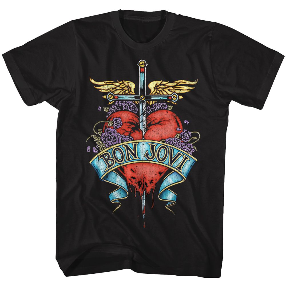 Bon Jovi - Heart - Short Sleeve - Adult - T-Shirt