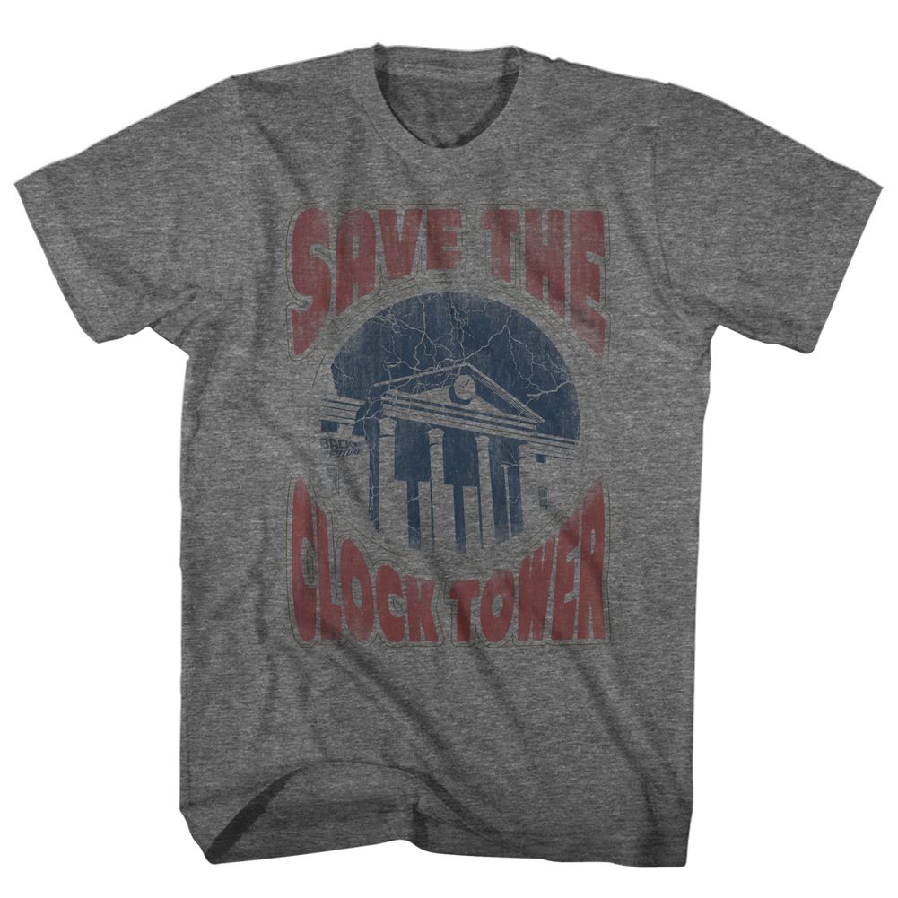 Back To The Future - Saves The Day - Short Sleeve - Heather - Adult - T-Shirt