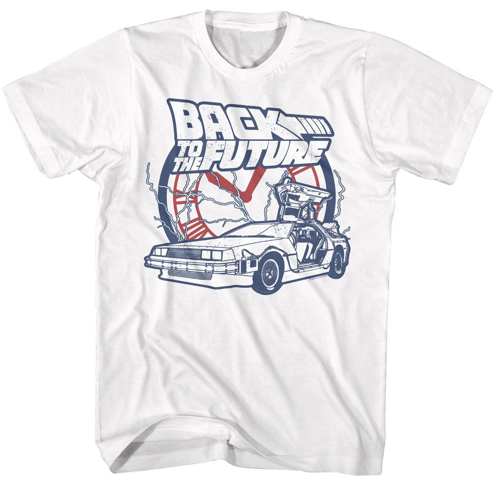 Back To The Future - Clock & Lightning - Short Sleeve - Adult - T-Shirt