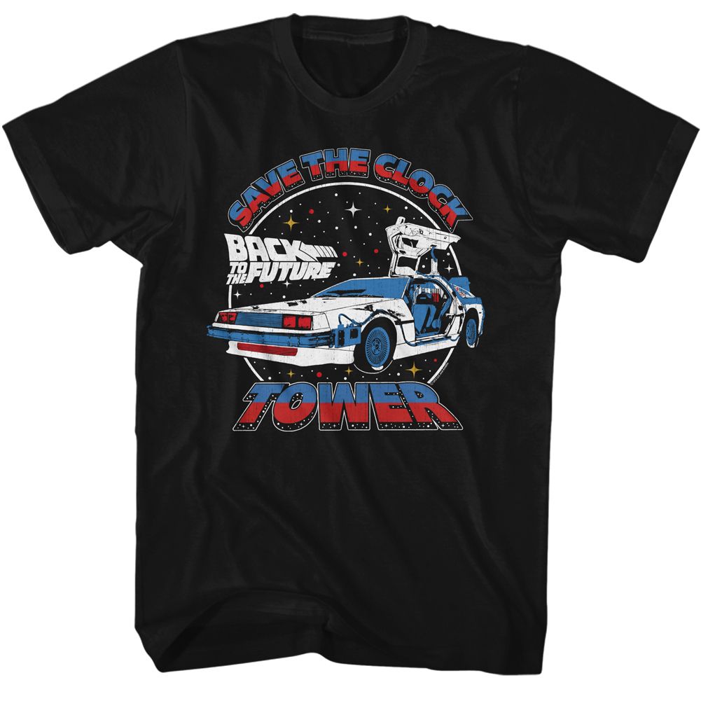Back To The Future - Clock Tower Split Color - Short Sleeve - Adult - T-Shirt