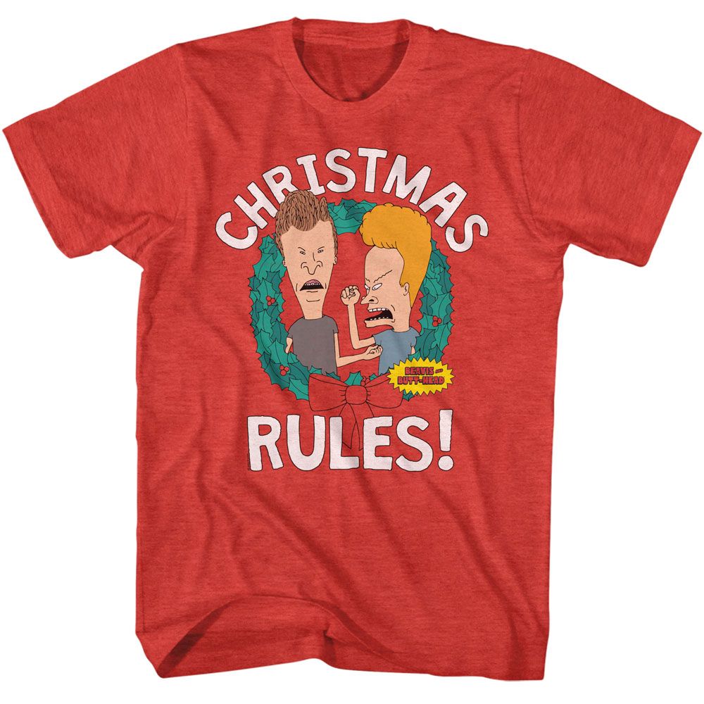 Beavis And Butthead - Christmas Rules - Licensed - Adult Short Sleeve T-Shirt