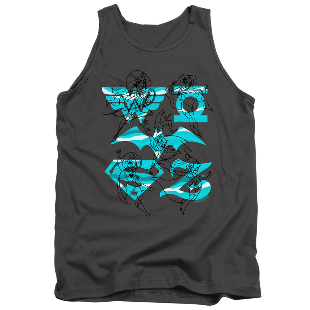 DC Comics - Superhero Girls - Line Art Group - Adult Tank Top