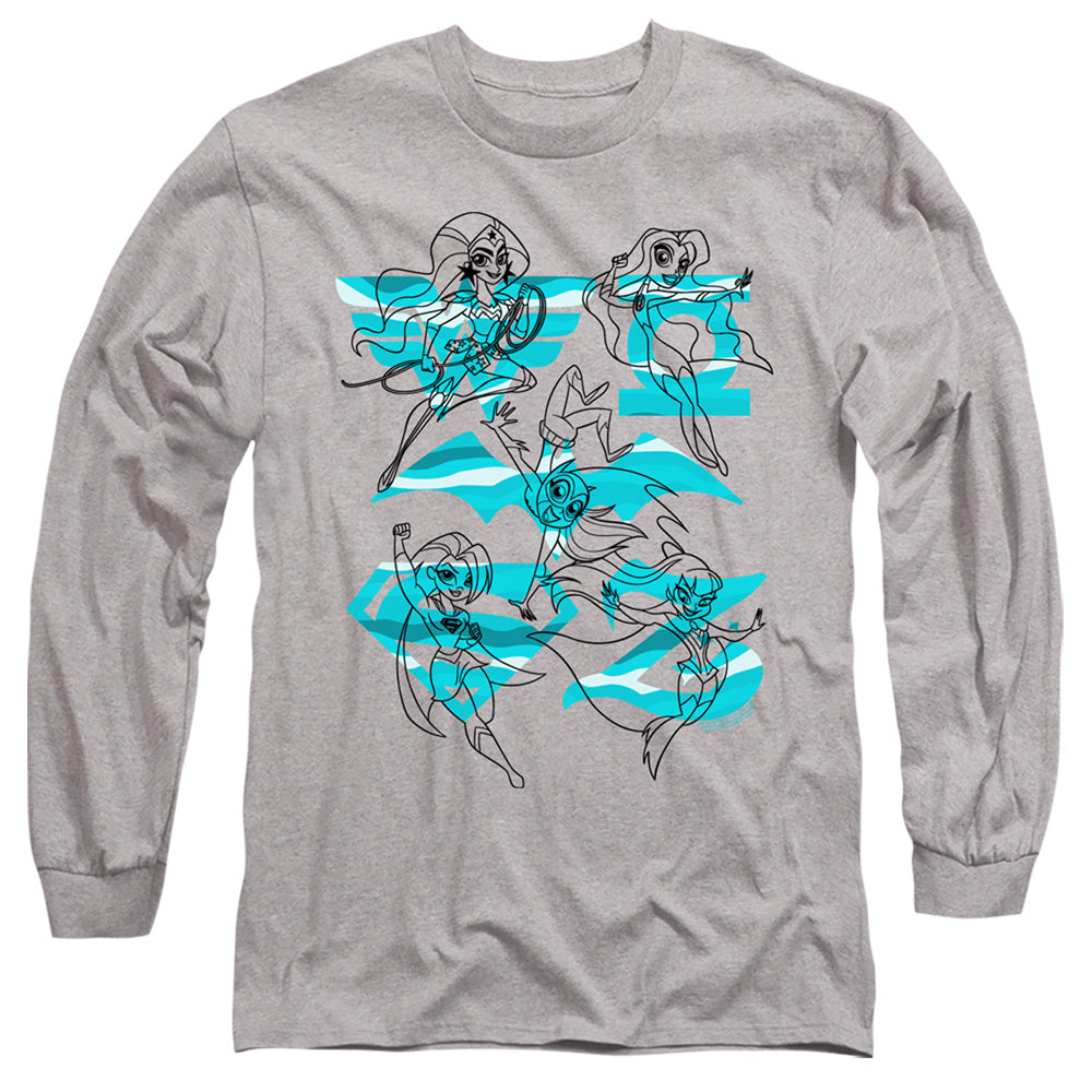 DC Comics - Superhero Girls - Line Art Group - Adult Long Sleeve T-Shirt