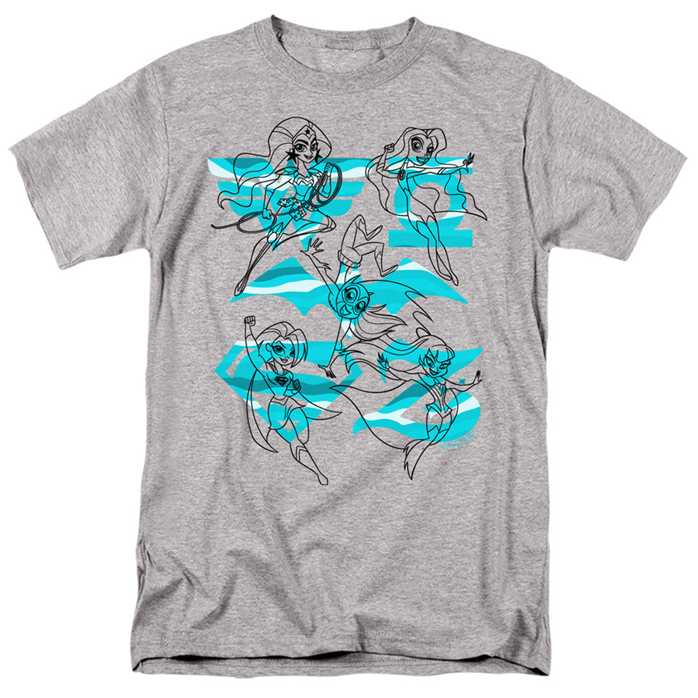 DC Comics - Superhero Girls - Line Art Group - Adult T-Shirt