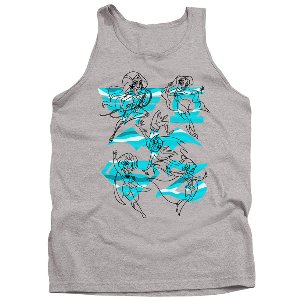 DC Comics - Superhero Girls - Line Art Group - Adult Tank Top