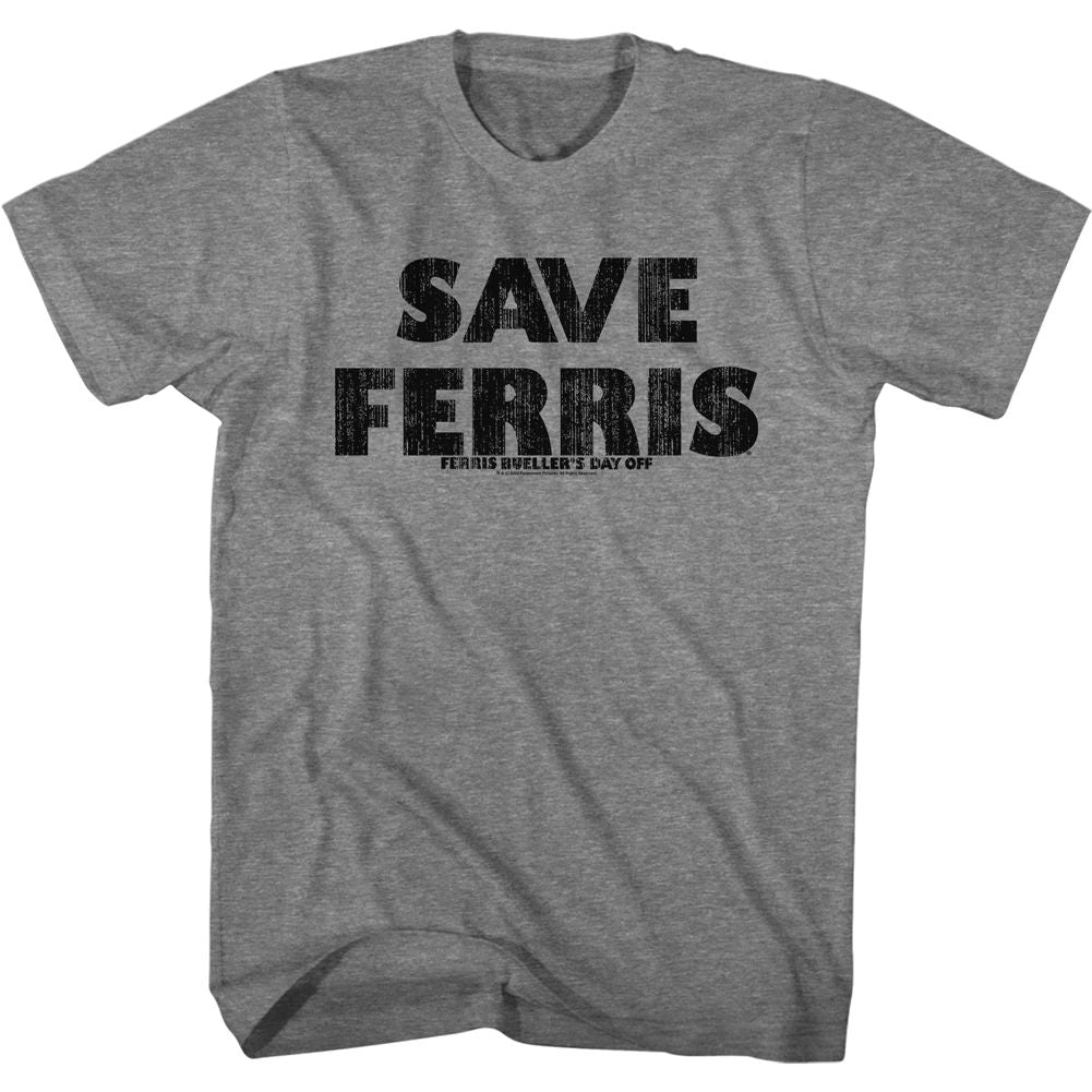 Ferris Beuller's Day Off - Save Ferris - Short Sleeve - Heather - Adult - T-Shirt