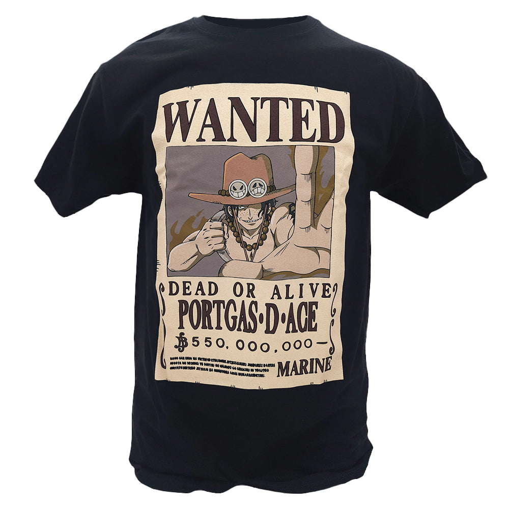 One Piece - Wanted Poster Ace Adult Men T-Shirt Great Eastern Entertainment