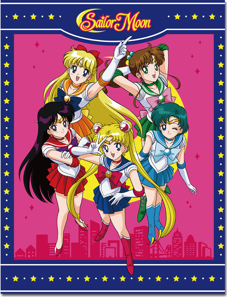 Sailor Moon - Sailors Group City Sublimation Throw Blanket 46in By 60in