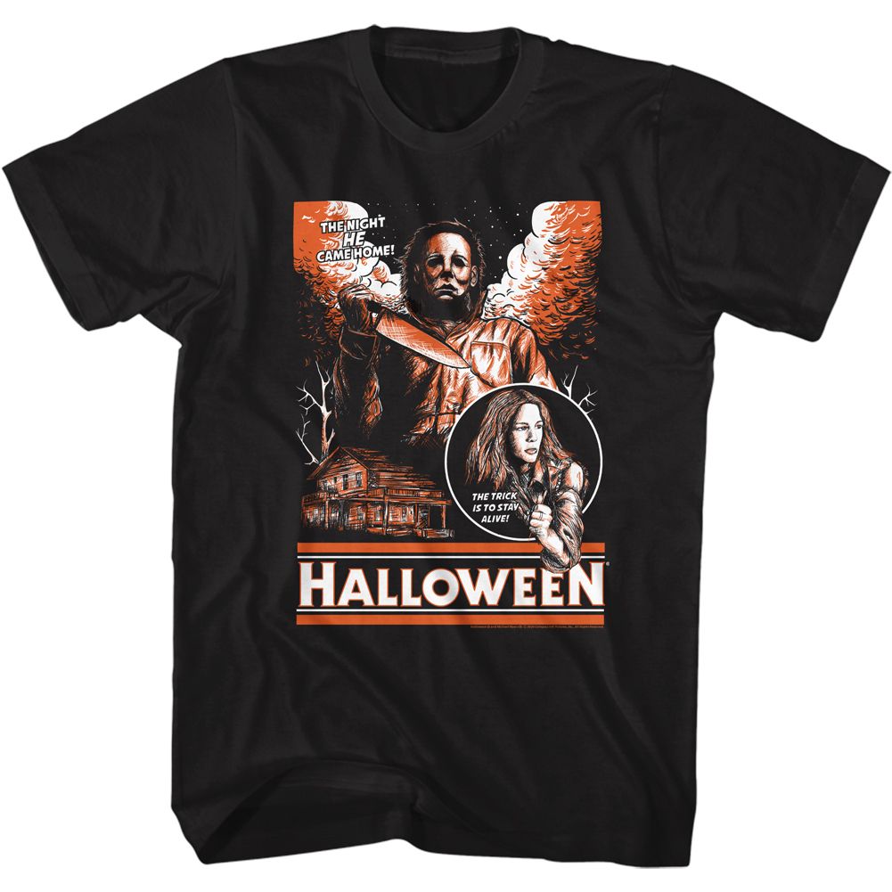 Halloween - Sketchy & Orange - Short Sleeve - Adult - T-Shirt