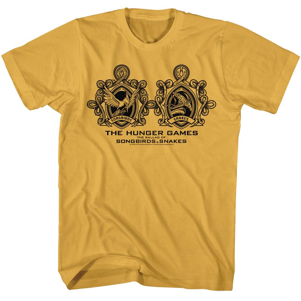 Hunger Games - Songbird Snake Mirror - Yellow Short Sleeve Adult T-Shirt