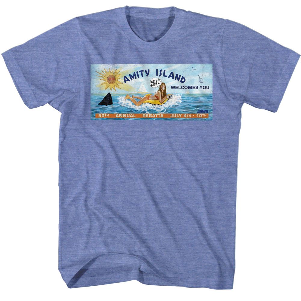 Jaws - Billboard 2 - Short Sleeve - Heather - Adult - T-Shirt