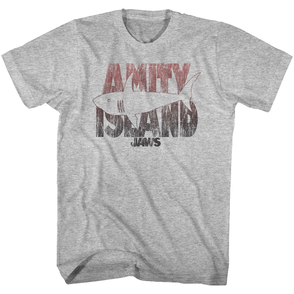 Jaws - Shark Line - Short Sleeve - Heather - Adult - T-Shirt