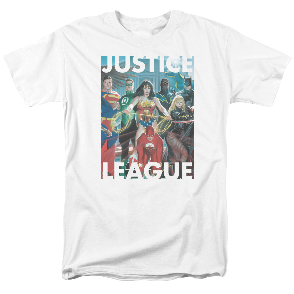 DC Comics - Justice League - Hall Of Justice - Adult T-Shirt