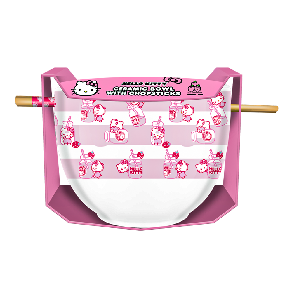 Hello Kitty Milk Ramen Bowl with Chopsticks