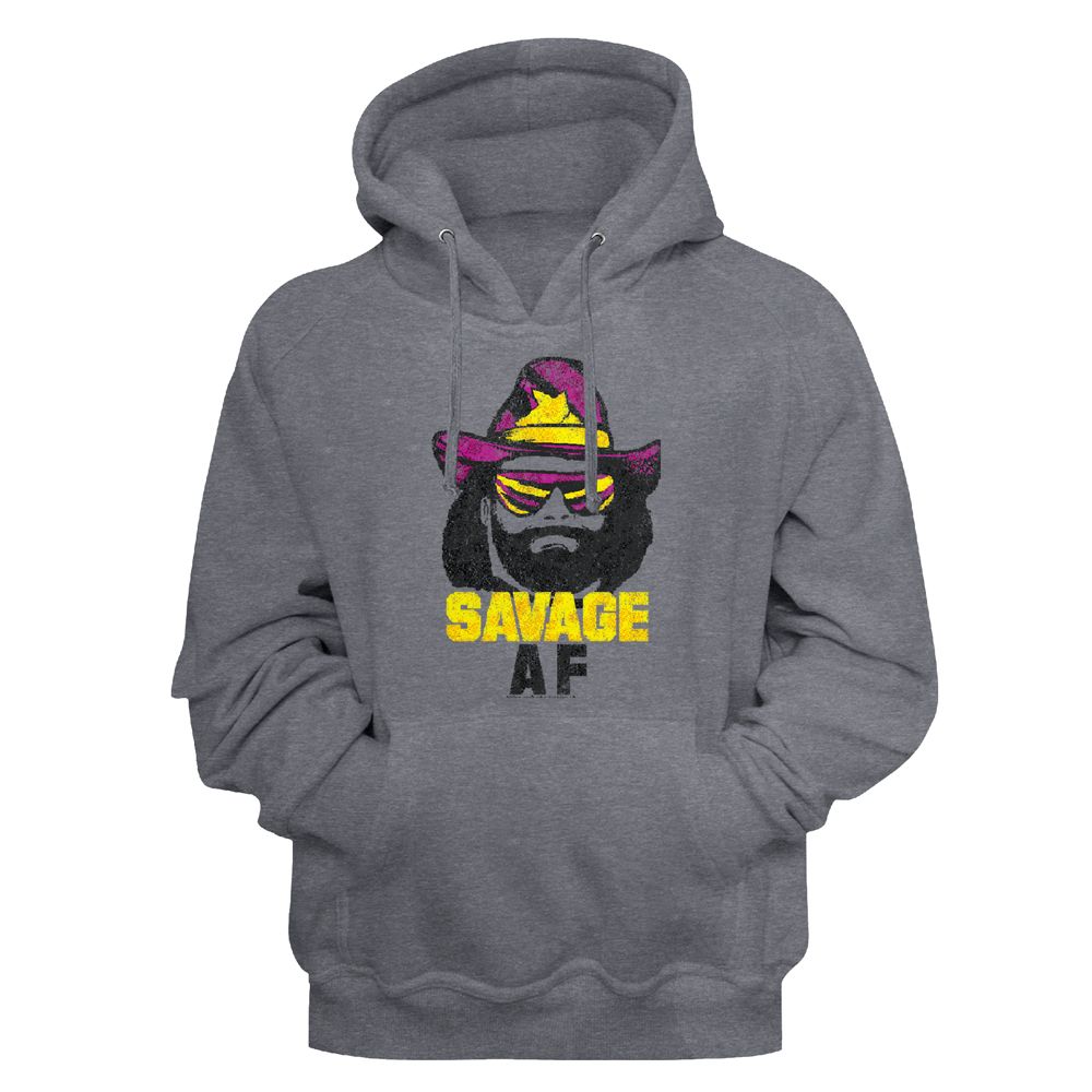 Macho Man - Savage AF - Long Sleeve - Heather - Adult - Hoodie