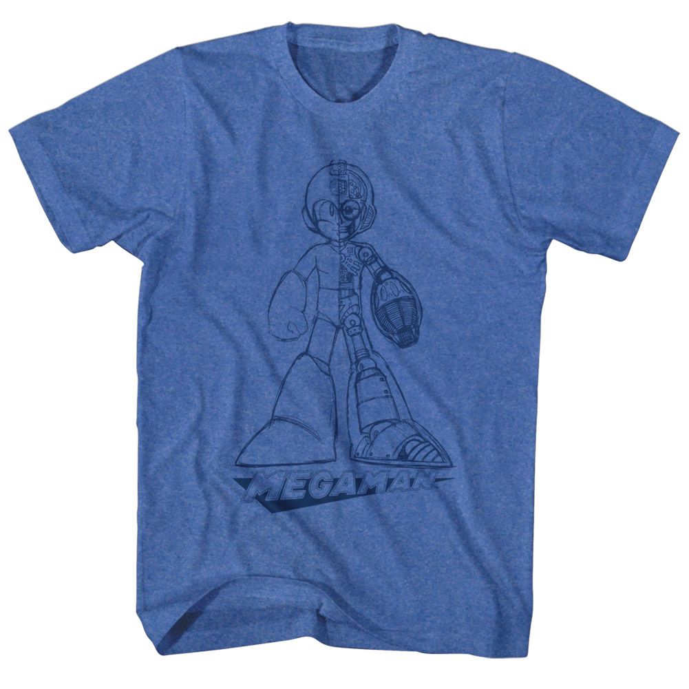 Mega Man - Blueprint - Short Sleeve - Heather - Adult - T-Shirt