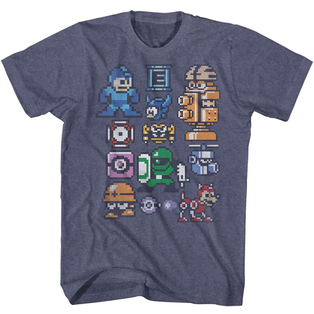 Mega Man - Pixelmans - Short Sleeve - Heather - Adult - T-Shirt
