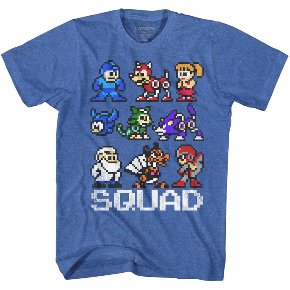 Mega Man - Squad - Short Sleeve - Heather - Adult - T-Shirt