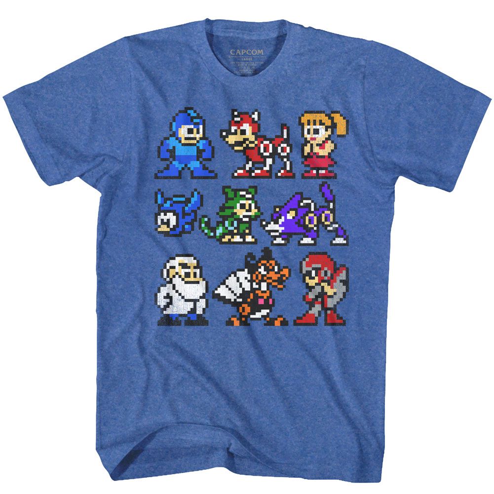 Mega Man - The Cast - Short Sleeve - Heather - Adult - T-Shirt