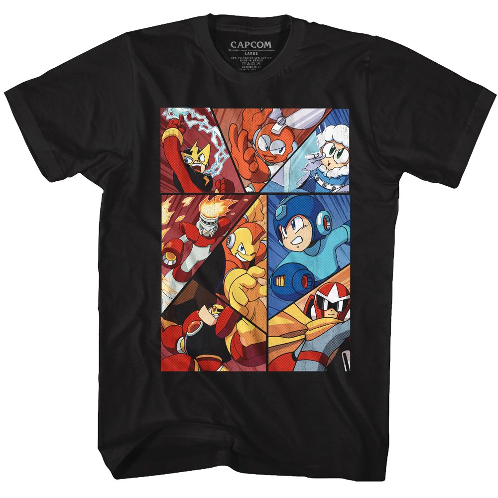 Mega Man - Robot Panels - Short Sleeve - Adult - T-Shirt