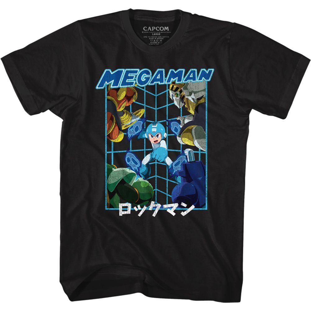 Mega Man - Megaman Skulls - Short Sleeve - Adult - T-Shirt