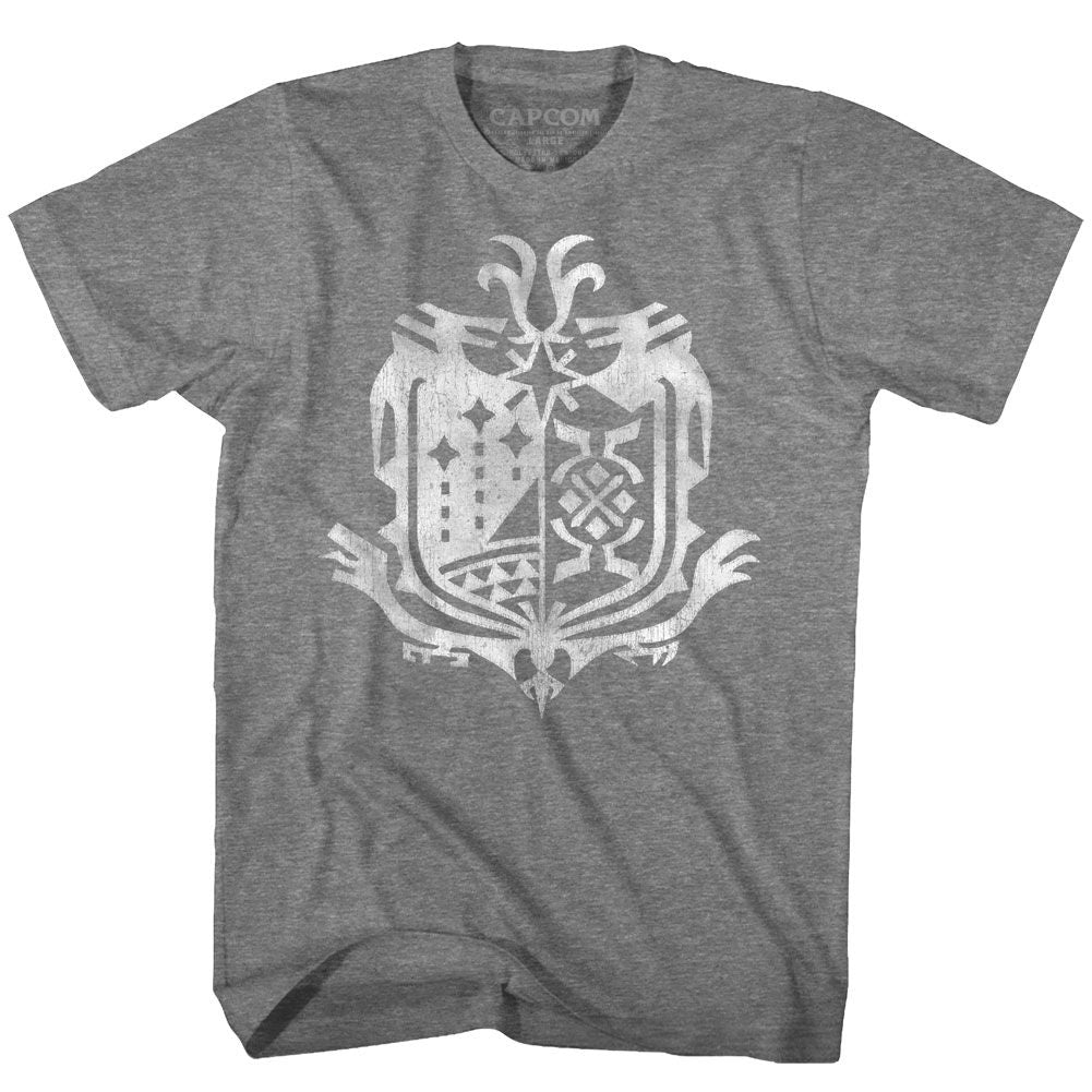 Monster Hunter - Weathered World Emblem - Short Sleeve - Heather - Adult - T-Shirt