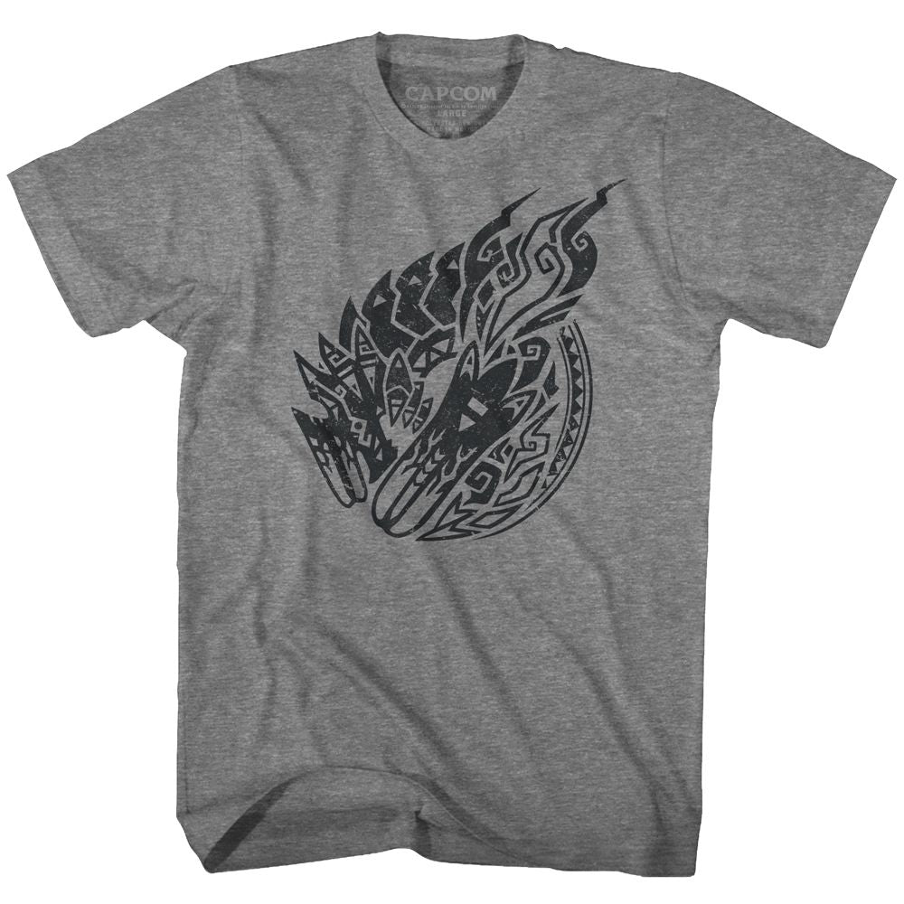 Monster Hunter - 3 Emblem - Short Sleeve - Heather - Adult - T-Shirt