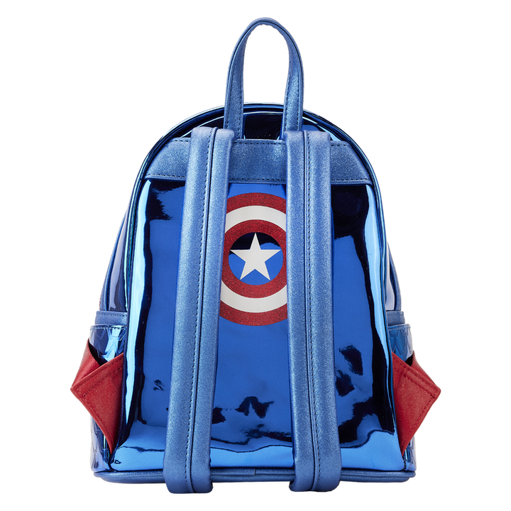 Loungefly Marvel Metallic Captain America Cosplay Mini Backpack