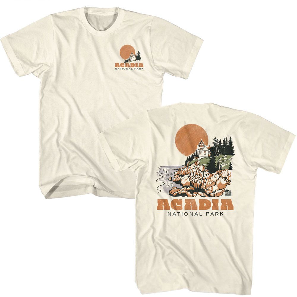 National Parks - Acadia Front And Back - Front and Back Print Adult T-Shirt