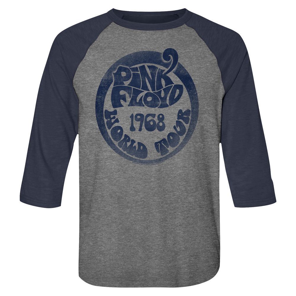 Pink Floyd - 1968 World Tour - 3/4 Sleeve - Heather - Adult - Raglan Shirt