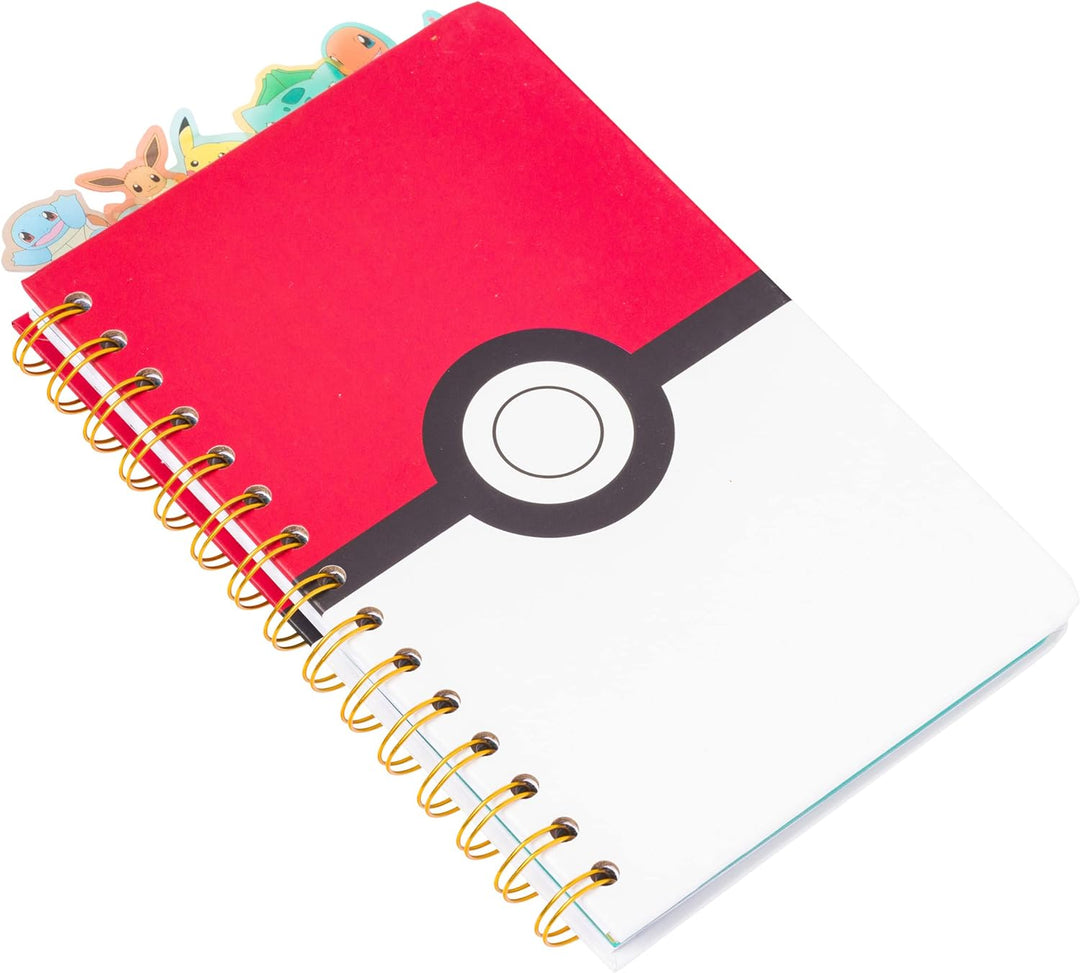 Pokemon Pokeball Starters Spiral Tabbed Notebook 8 x 5 Inches