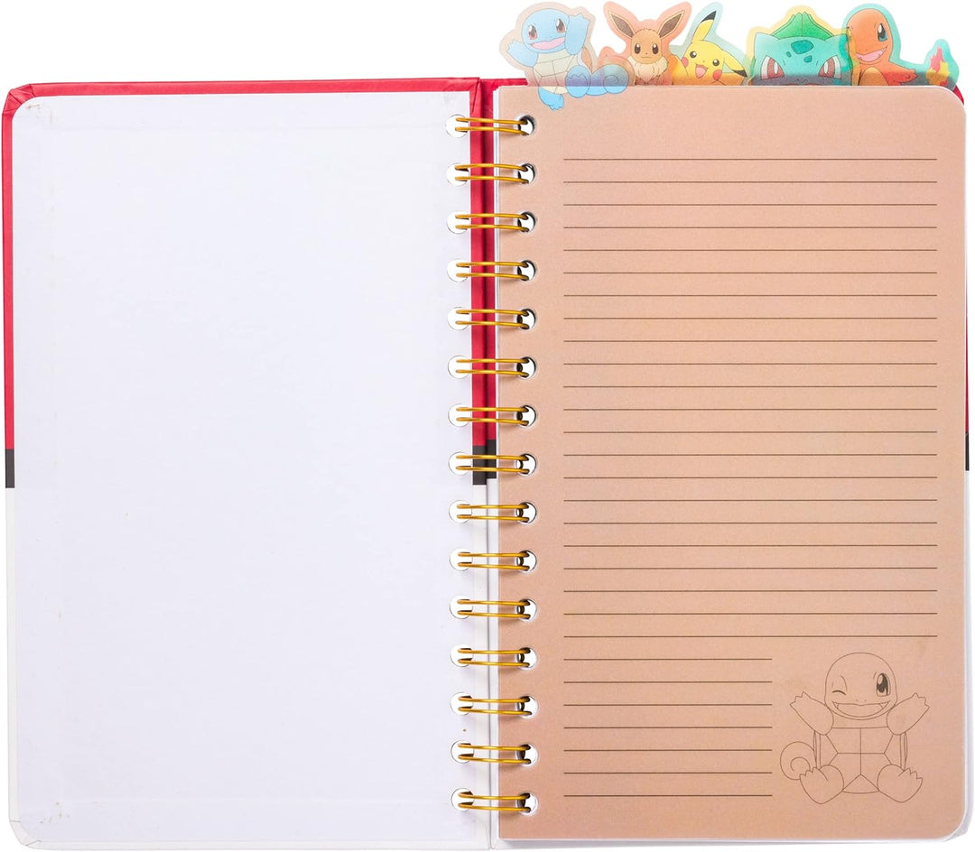 Pokemon Pokeball Starters Spiral Tabbed Notebook 8 x 5 Inches