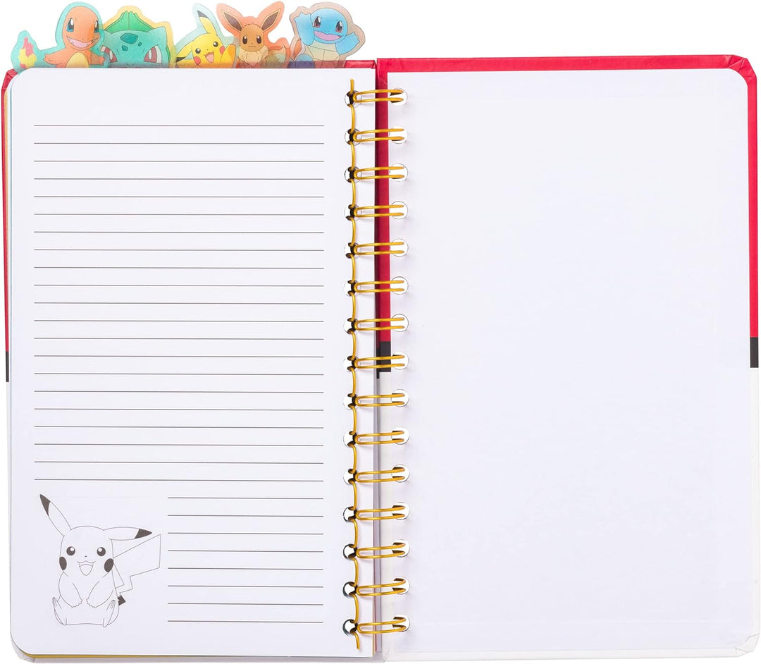 Pokemon Pokeball Starters Spiral Tabbed Notebook 8 x 5 Inches