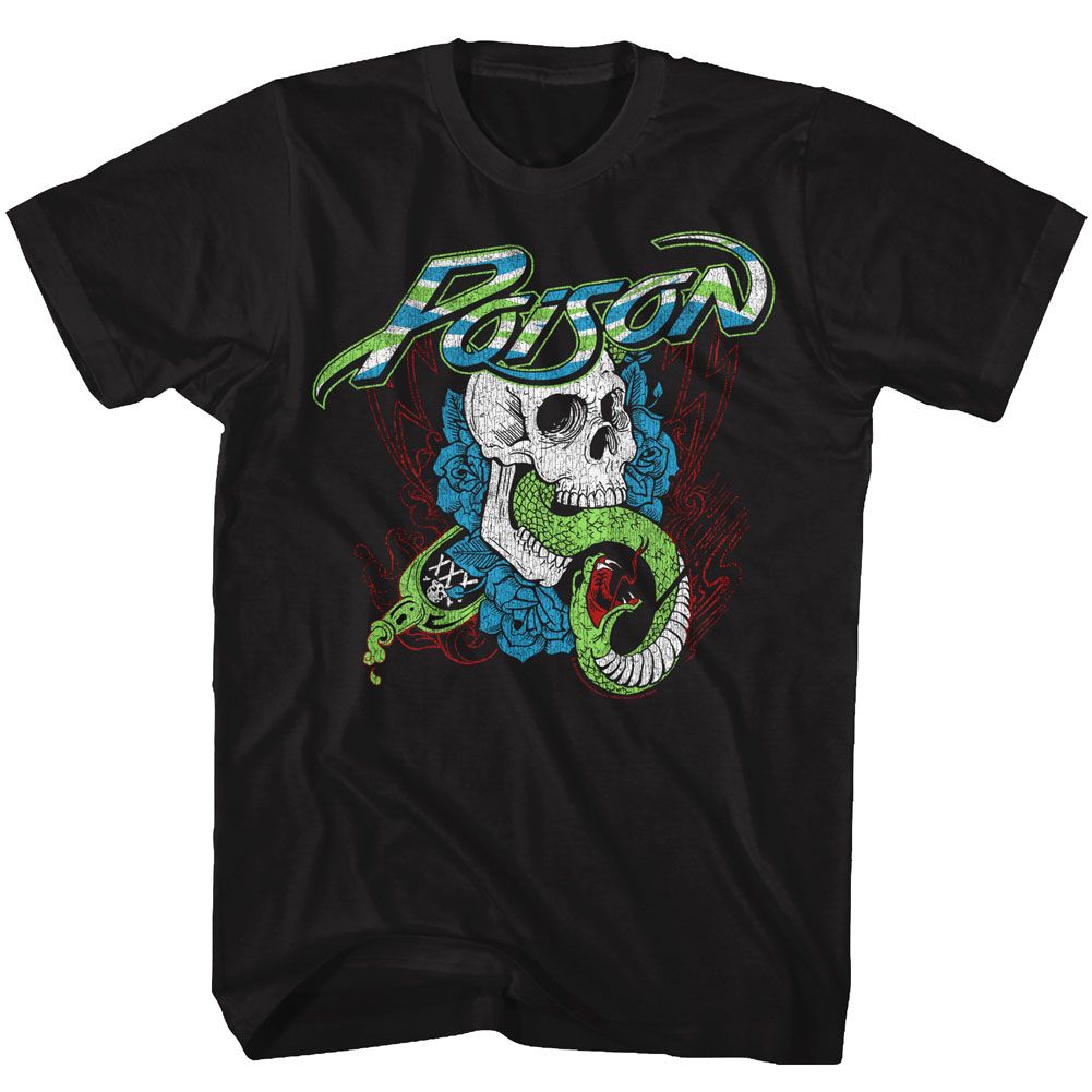 Poison - Skull & Rose - Short Sleeve - Adult - T-Shirt