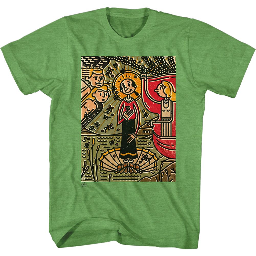 Popeye - Mosaic Olive - Short Sleeve - Heather - Adult - T-Shirt