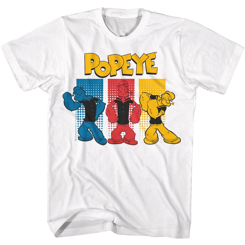 Popeye - Halftone Rectangles - Short Sleeve - Adult - T-Shirt