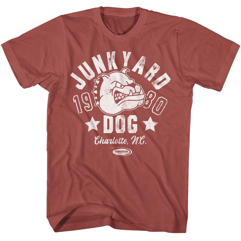 Powertown Junkyard Dog 1980 Terracotta Solid Adult Short Sleeve T-Shirt
